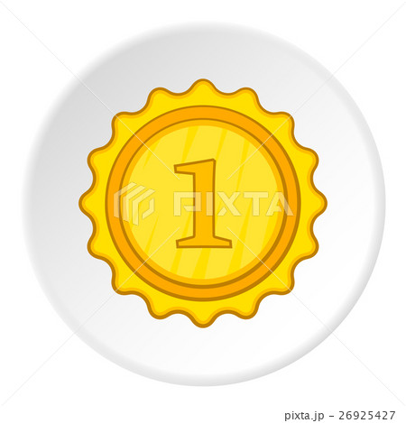 Gold medal for first place icon, cartoon style 26925427