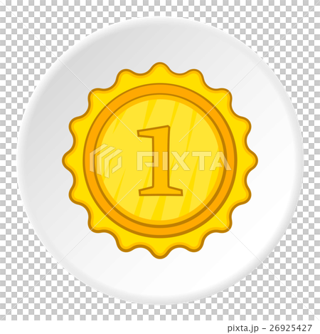Gold medal for first place icon, cartoon style 26925427