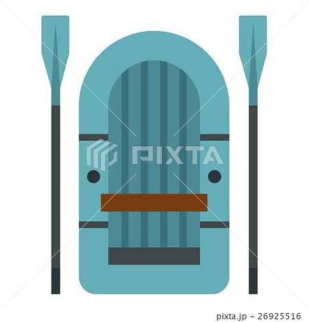 Inflatable boat icon, flat style Inflatable boat icon, flat style 26925516