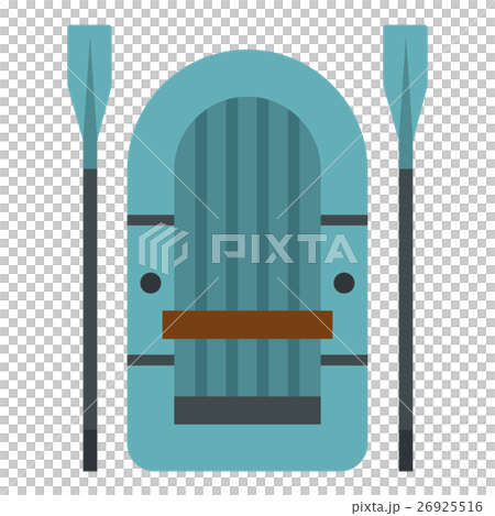 Inflatable boat icon, flat style Inflatable boat icon, flat style 26925516