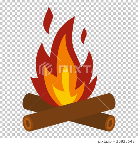 Camp fire icon, flat style - Stock Illustration [26925548] - PIXTA