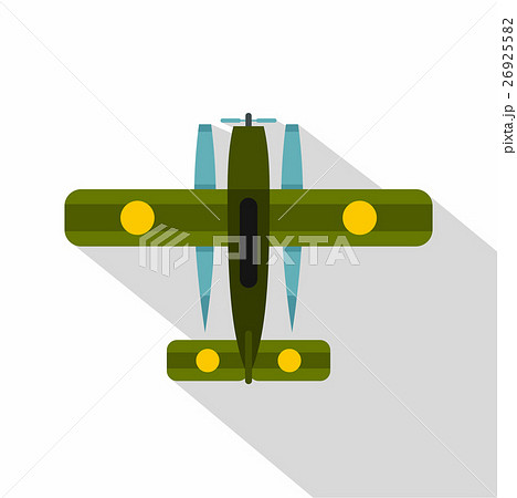 Ski equipped airplane icon, flat style 26925582