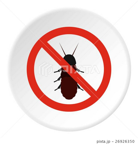Prohibition sign coleoptera icon, flat style Prohibition sign coleoptera icon, flat style 26926350