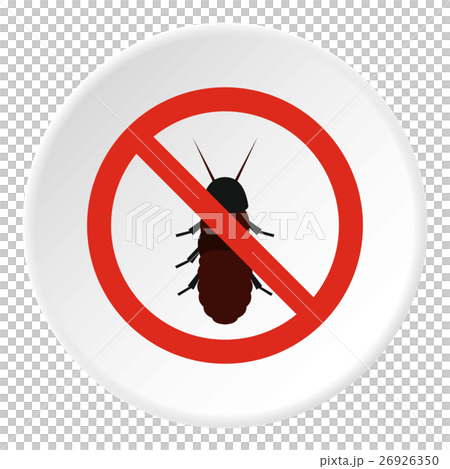 Prohibition sign coleoptera icon, flat style Prohibition sign coleoptera icon, flat style 26926350