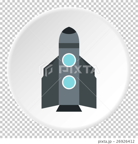 Winged rocket icon, flat style 26926412