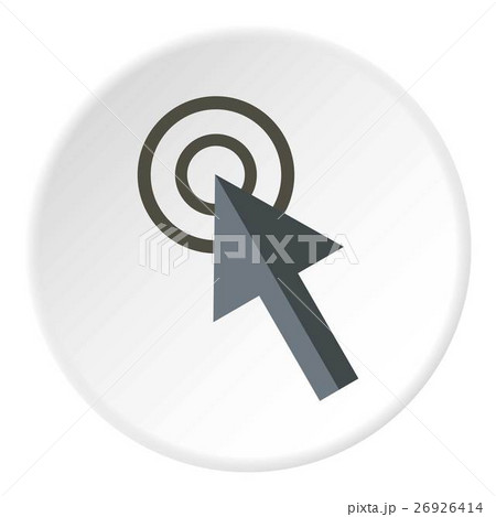 Cursor arrow clicks icon, flat style 26926414