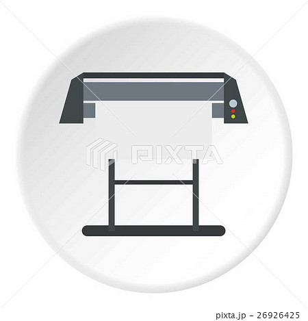 Platen for printing machines icon, flat style 26926425