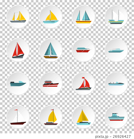 Ship and boat icons set, flat style Ship and boat icons set, flat style 26926427