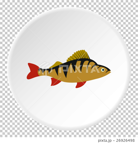 Perch fish icon, flat style - Stock Illustration [26926498] - PIXTA