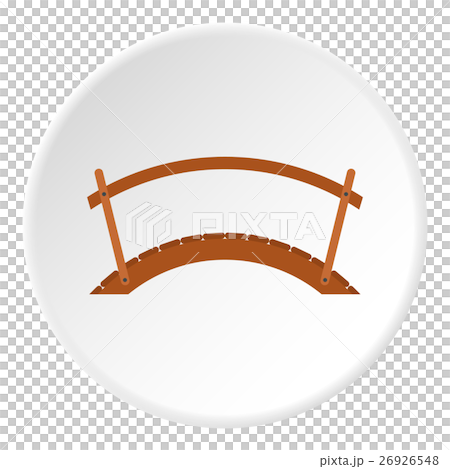 Wooden bridge icon, flat style 26926548
