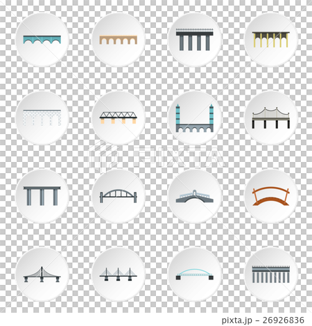 Bridge icons set, flat style Bridge icons set, flat style 26926836