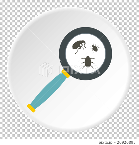 Magnifier and insects icon, flat style 26926893