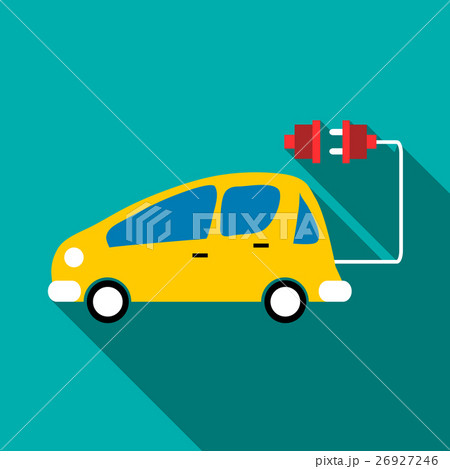 Electro car icon, flat style 26927246