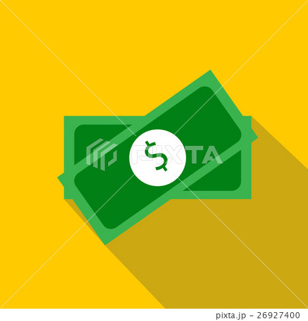 Two packs of money icon, flat style 26927400