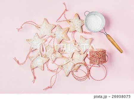 Christmas gingerbread star shaped cookies with 26938075