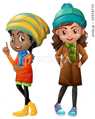 Two girls in winter clothes 26938745