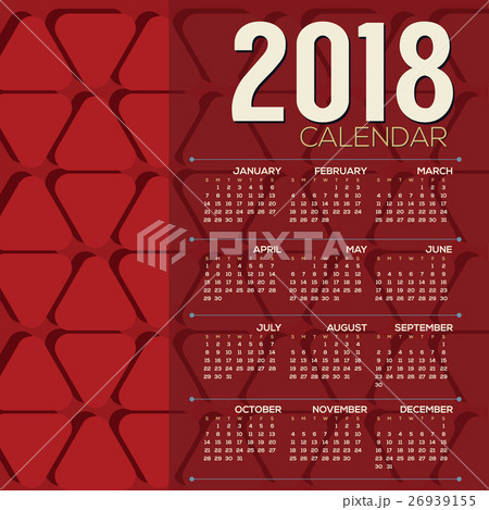 2018 Printable Calendar Starts Sunday 26939155