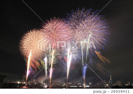 足立の花火 16年 の写真素材