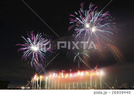 足立の花火 16年 の写真素材