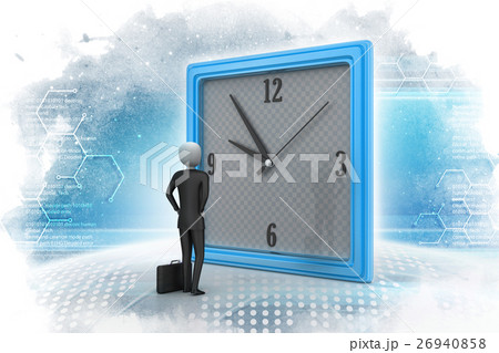 Business man watching time in color background 26940858
