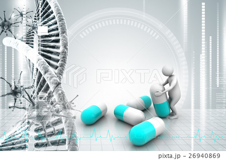 People with pills in color background 26940869