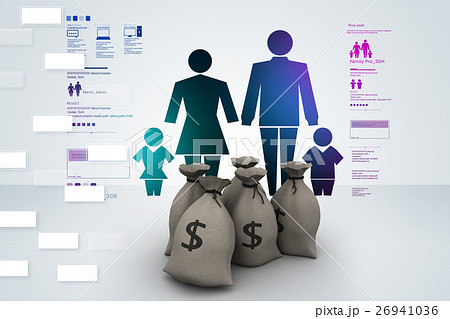 Bundles of money in bags Bundles of money in bags 26941036