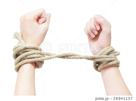 Bound hands isolated on white background Bound hands isolated on white background 26941137
