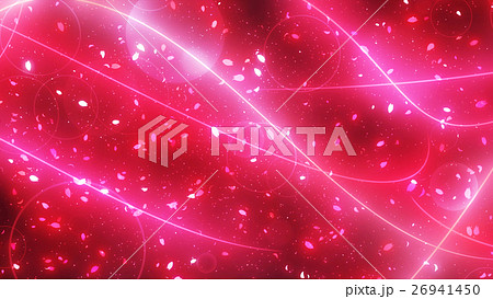 桜吹雪と光のラインのイラスト素材