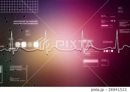 Ecg line in color background 26941522