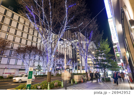 名古屋市・中区・栄・都市風景　大津通イルミネーション　名古屋三越栄店　ラシック　夜景 26942952