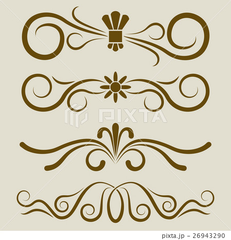Calligraphic book page divider set. Calligraphic book page divider set. 26943290