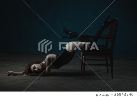 Woman lying on the floor. Woman lying on the floor. 26943540