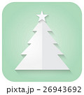 christmas tree icon on green background  26943692