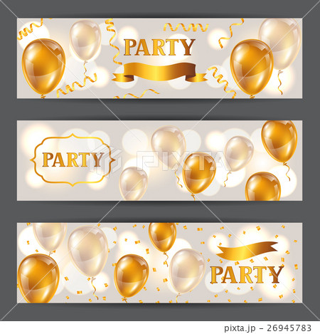 Celebration party banners with golden balloons and Celebration party banners with golden balloons and 26945783