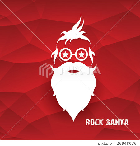 vector Christmas hipster santa claus greeting card 26948076
