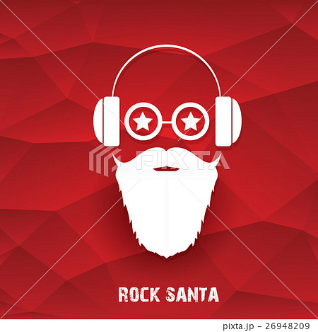 vector Christmas hipster santa claus greeting card 26948209