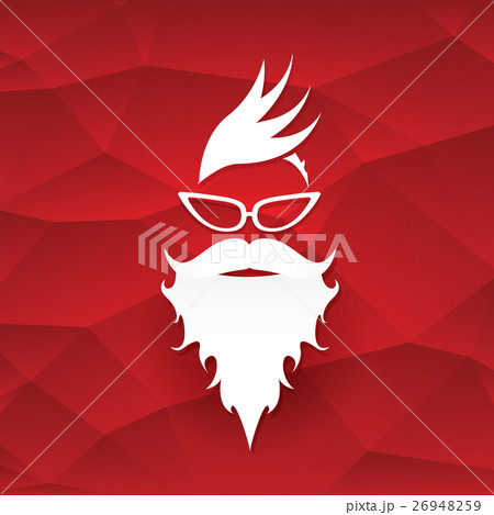 vector Christmas hipster santa claus greeting card 26948259