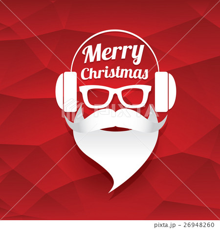 vector Christmas hipster santa claus greeting card 26948260