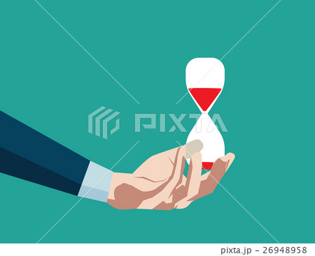 Hourglass in hand. Concept business illustration 26948958
