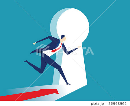 Businessman entering keyhole. Business concep 26948962