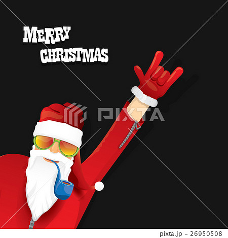 vector biker santa claus with smoking pipe. vector biker santa claus with smoking pipe. 26950508