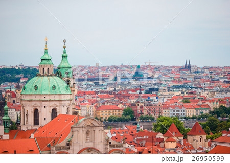 Beautiful view of ancient building with red roofs 26950599