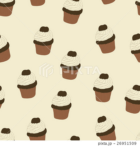 Seamless pattern with hand drawn cupcakes.  26951509