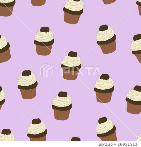 Seamless pattern with hand drawn cupcakes. 26951513