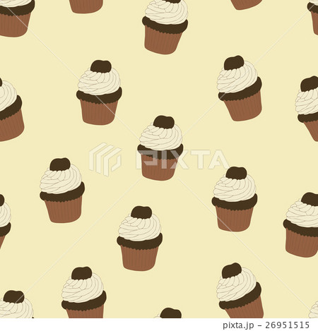 Seamless pattern with hand drawn cupcakes. Seamless pattern with hand drawn cupcakes. 26951515