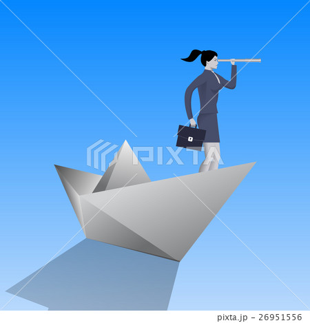 Swimming on paper boat business concept Swimming on paper boat business concept 26951556