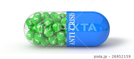 3d illustration of dollar pill. 3d illustration of dollar pill. 26952159