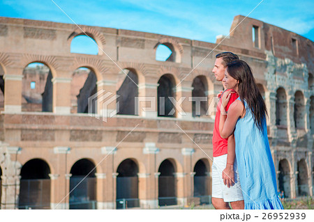 Happy family in Europe. Romantic couple in Rome 26952939