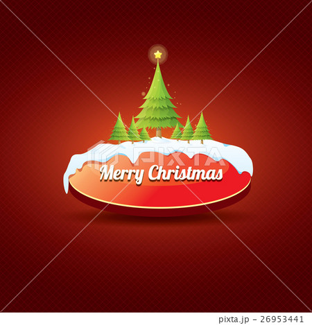 Christmas vector red button with christmas tree Christmas vector red button with christmas tree 26953441