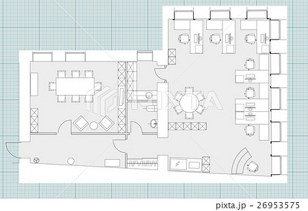 Standard office furniture symbols set 26953575